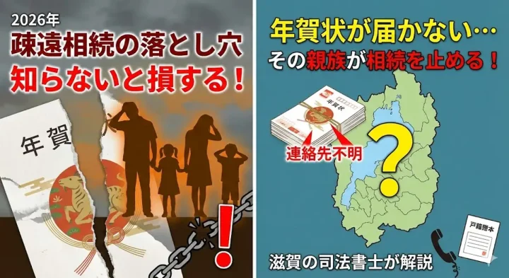 【実話】年賀状で判明!滋賀県で急増する「疎遠相続」の落とし穴と2026年対策の画像