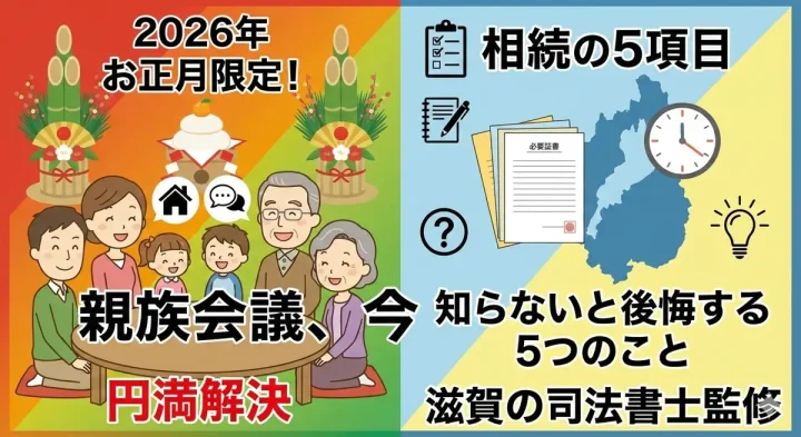 【お正月限定】2026年、滋賀県民必見！親族会議で決めるべき相続5項目と円満解決法の画像