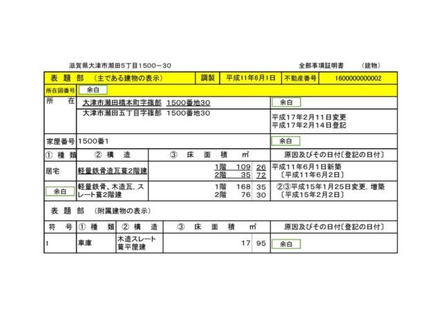 建物の表題部