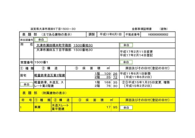 建物の表題部